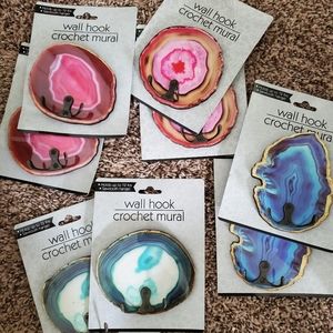 Agate wall hooks (set of 4)